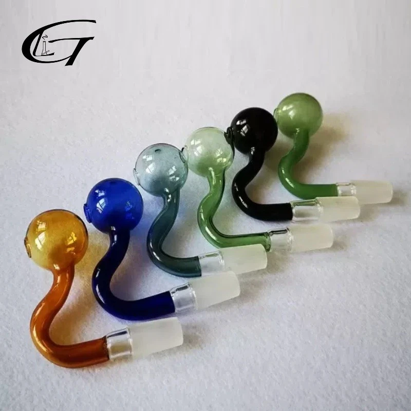 Pyrex Oil Burner Curved Straight Glass Pipe